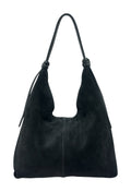 HE798 Black Slouchy Suede Hobo Bag