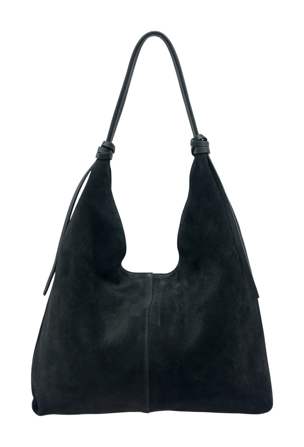 HE798 Black Slouchy Suede Hobo Bag