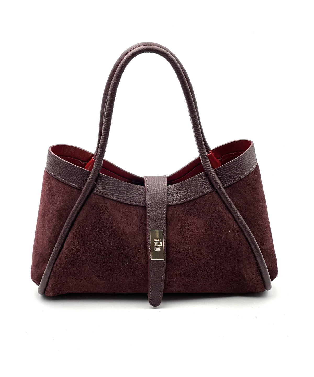 HE819 Burgundy Suede Tote Bag