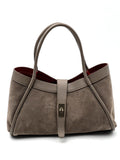 HE821 Dark Taupe Suede Tote Bag