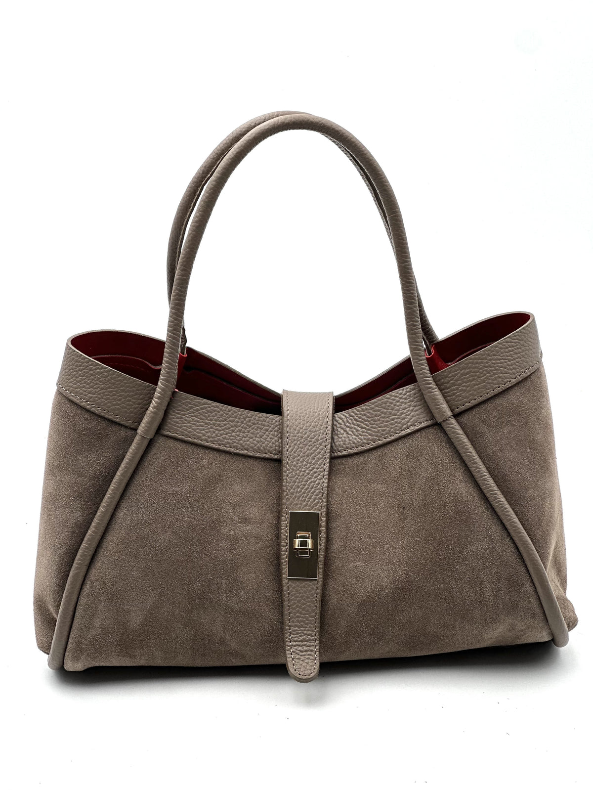 HE821 Dark Taupe Suede Tote Bag