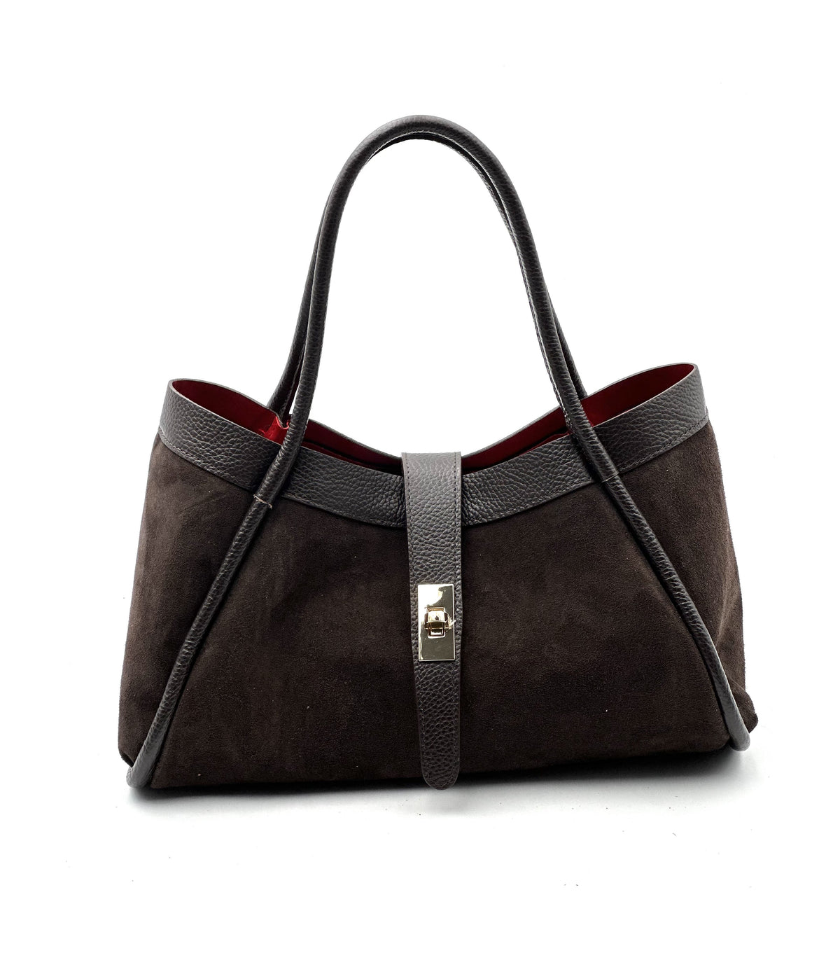 HE823 Dark Brown Suede Tote Bag