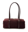HE829 Burgundy Barrel Suede Shoulder Bag