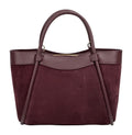 HE834 Burgundy Suede Tote Bag