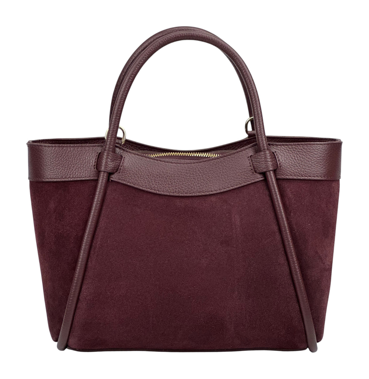 HE834 Burgundy Suede Tote Bag
