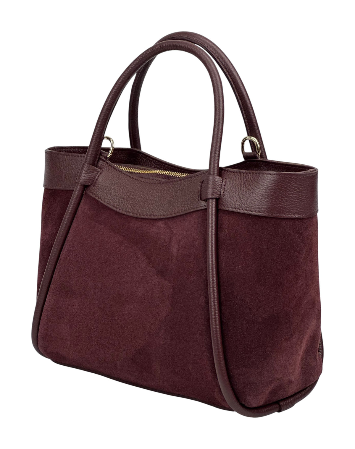 HE834 Burgundy Suede Tote Bag