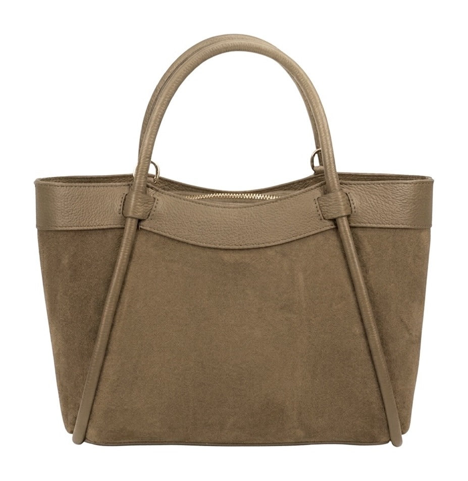 HE835 Taupe Suede Tote Bag