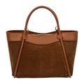 HE836 Dark Tan Suede Tote Bag