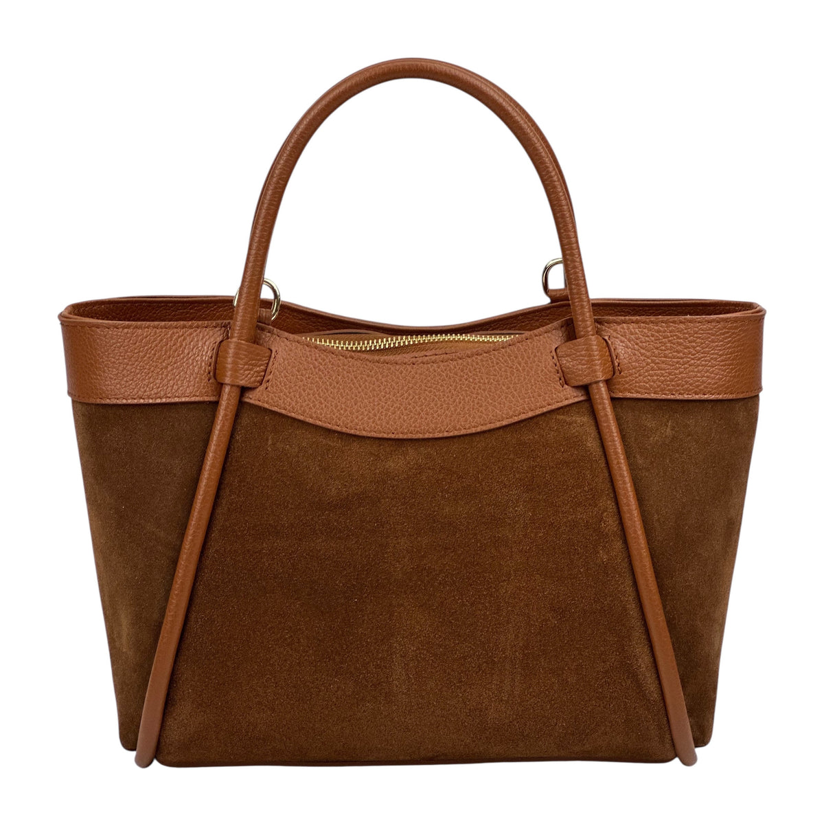HE836 Dark Tan Suede Tote Bag