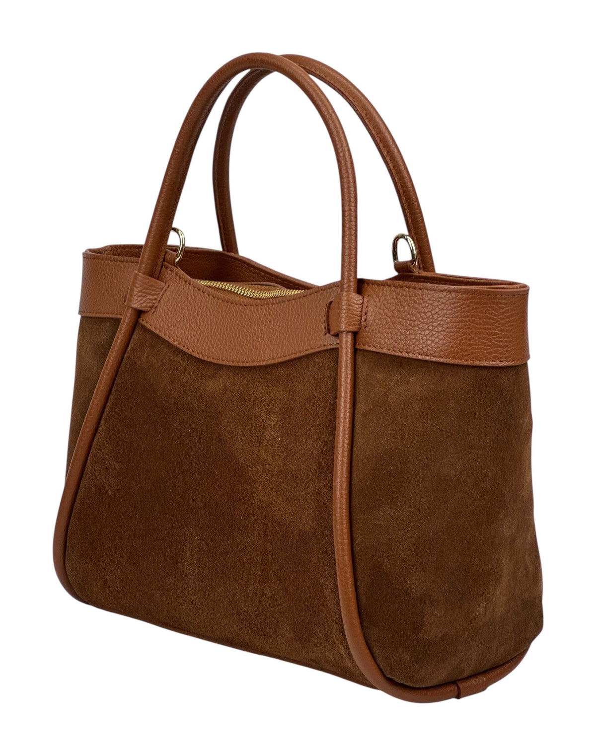 HE836 Dark Tan Suede Tote Bag