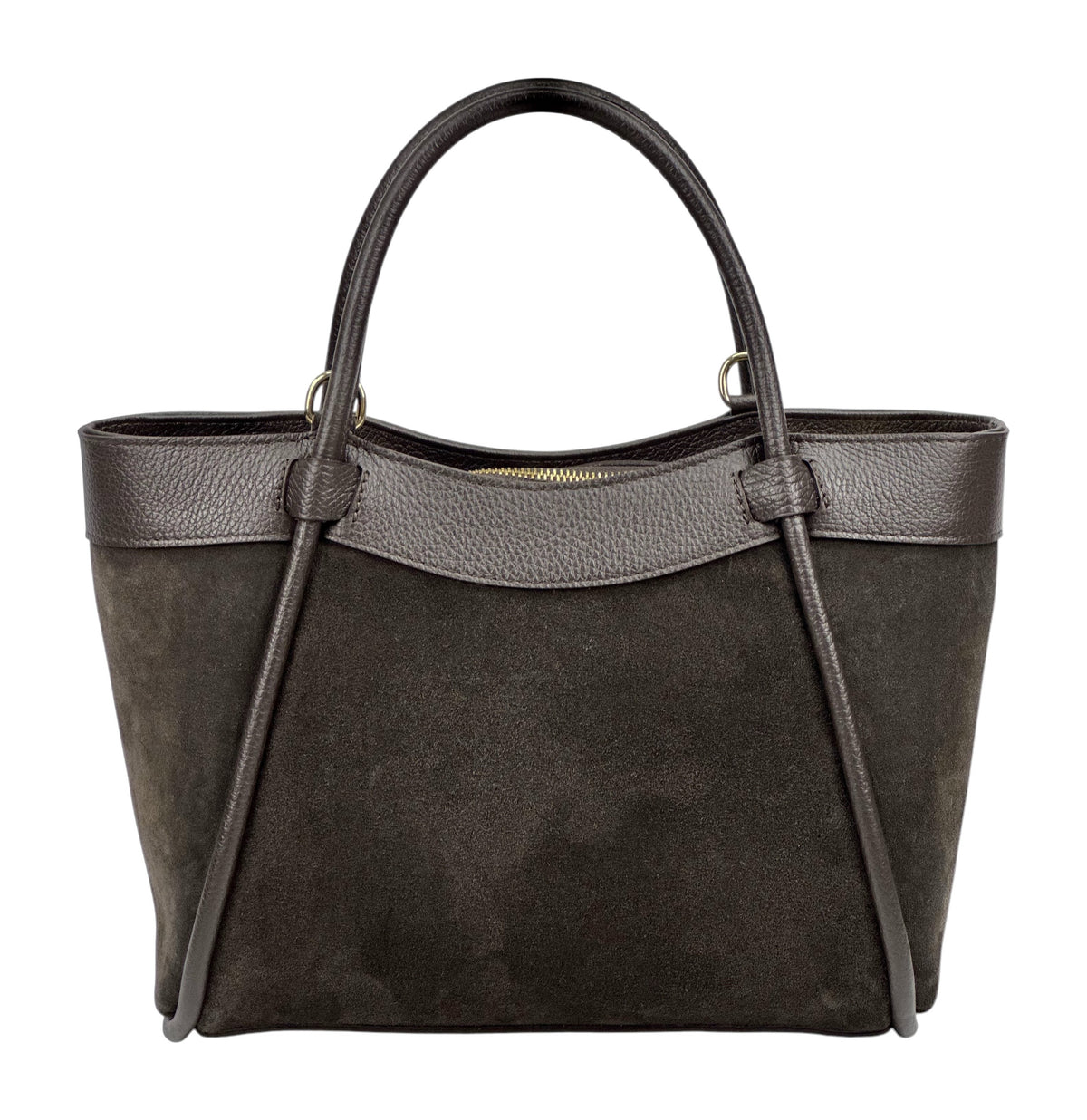 HE838 Dark Brown Suede Tote Bag