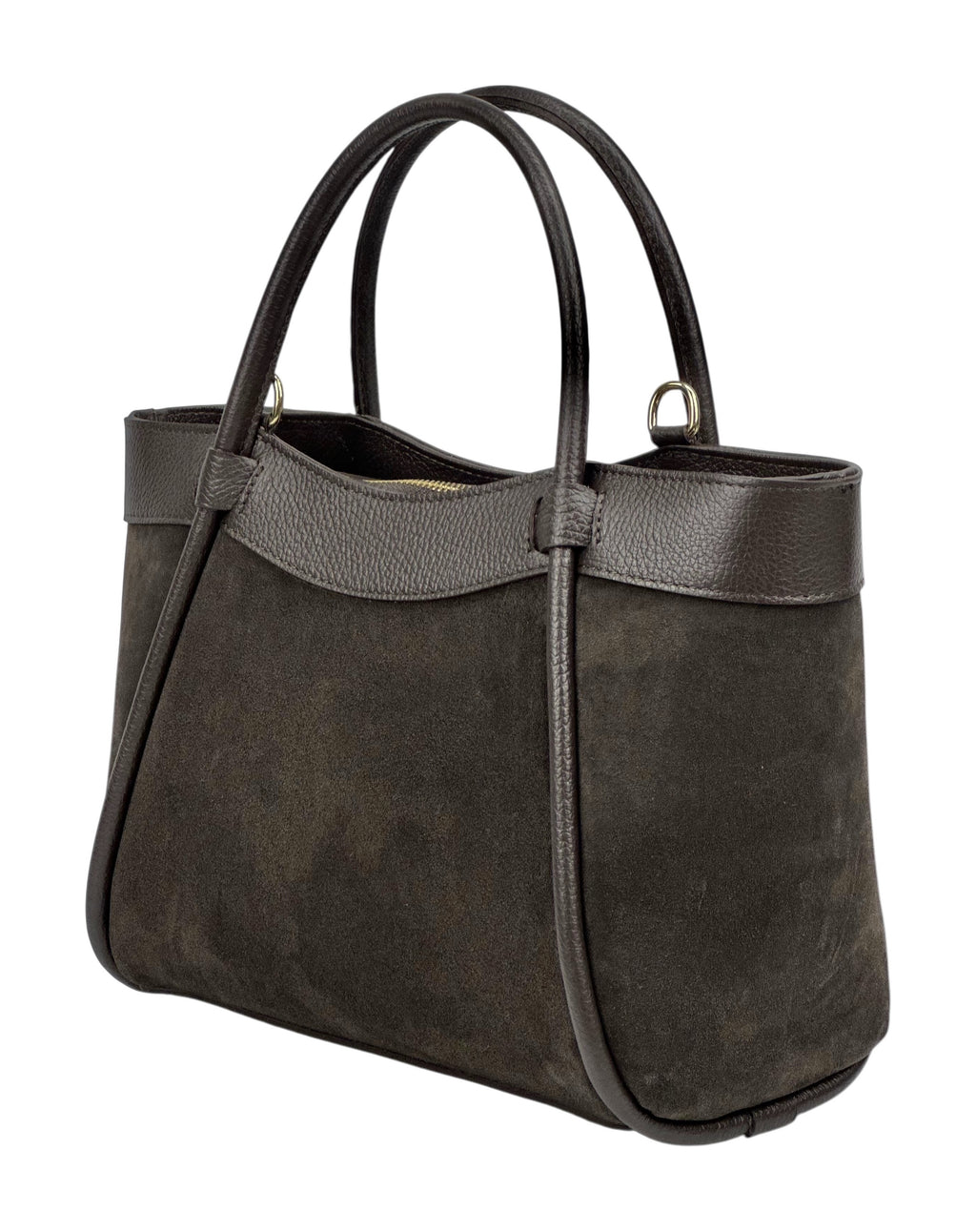 HE838 Dark Brown Suede Tote Bag
