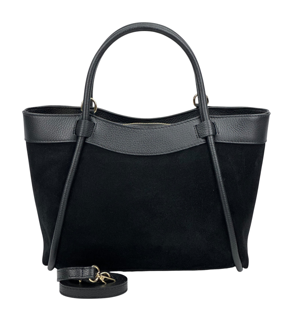 HE839 Black Suede Tote Bag