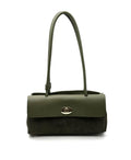 HE841 Military Green Flap Suede Shoulder Bag
