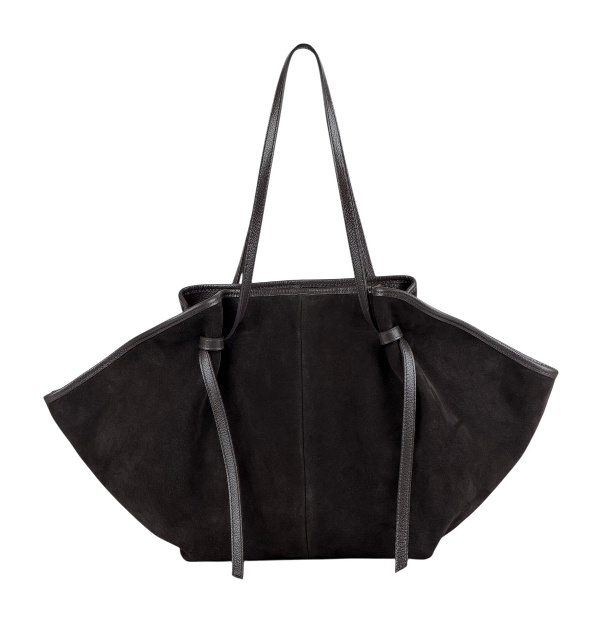 HE865 Dark Brown Slouchy Suede Tote Bag