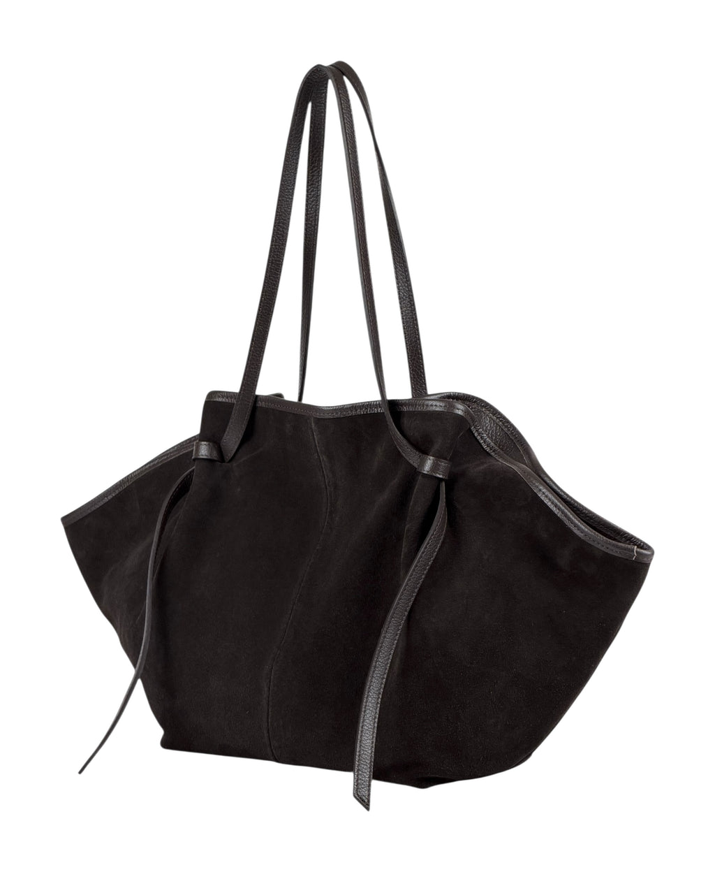 HE865 Dark Brown Slouchy Suede Tote Bag