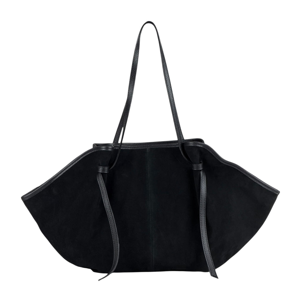 HE866 Black Slouchy Suede Tote Bag