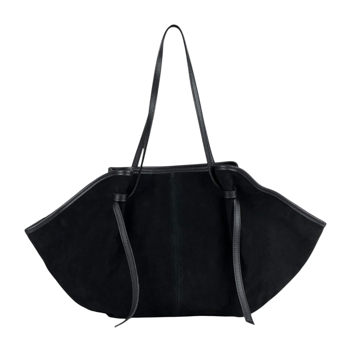 HE866 Black Slouchy Suede Tote Bag
