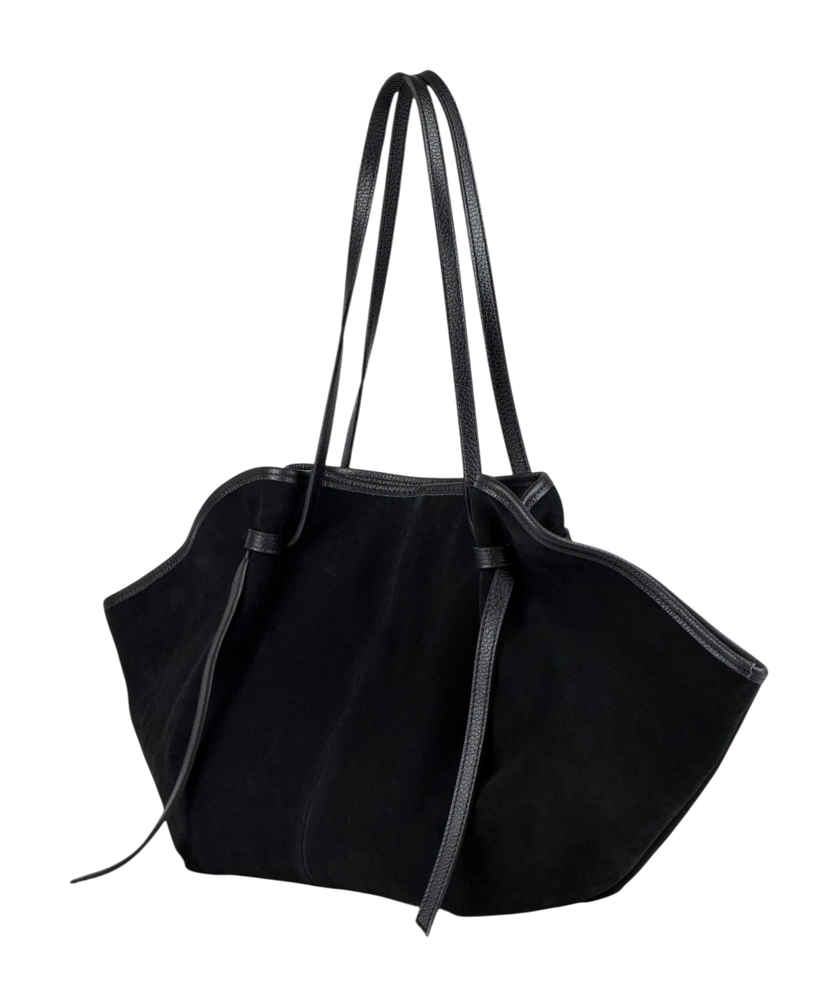 HE866 Black Slouchy Suede Tote Bag