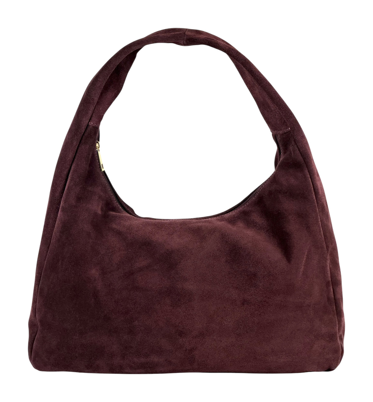 HE867 Burgundy Suede Hobo Bag