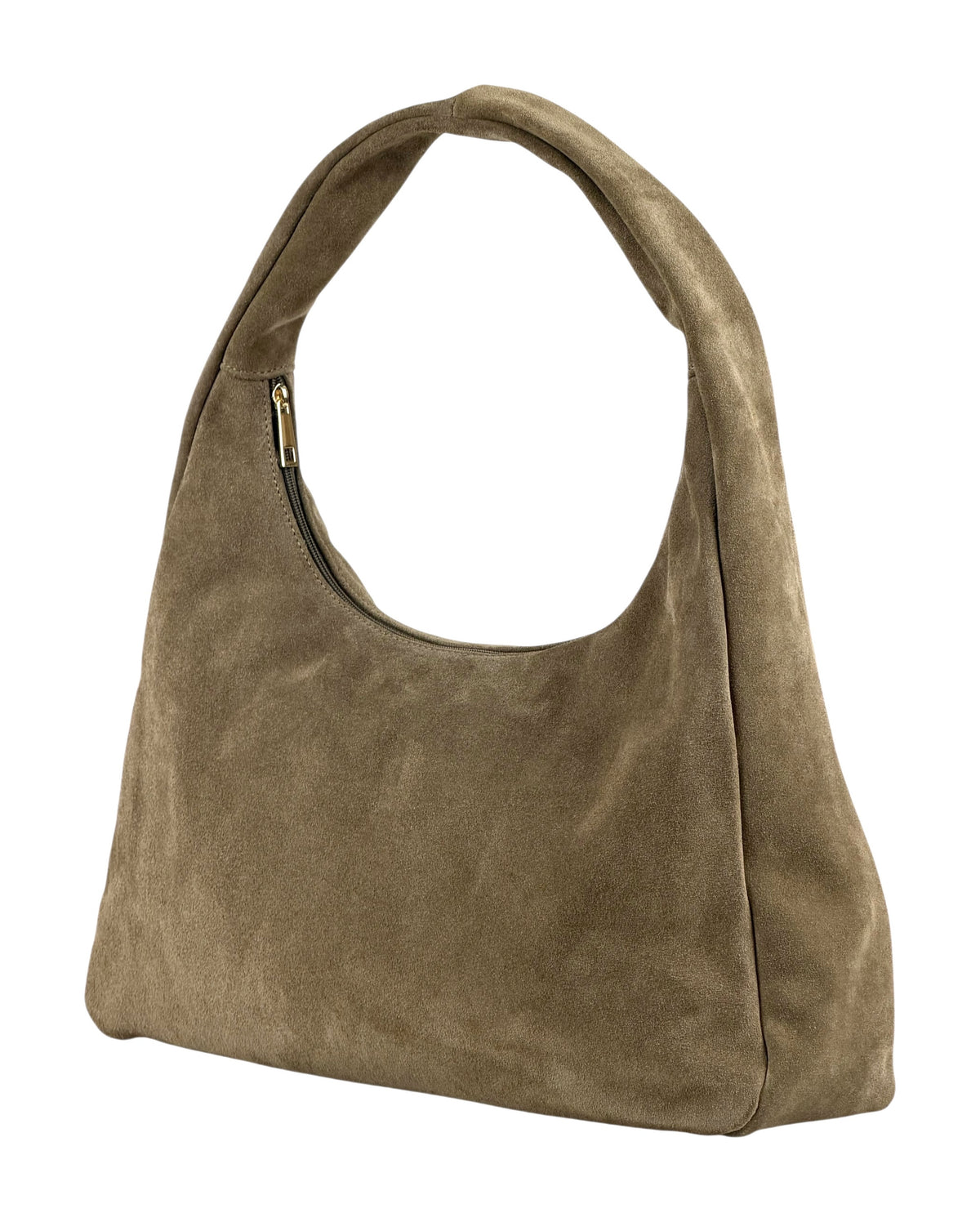 HE868 Taupe Suede Hobo Bag
