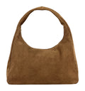 HE869 Dark Tan Suede Hobo Bag