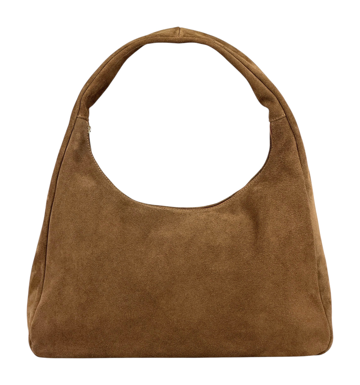 HE869 Dark Tan Suede Hobo Bag