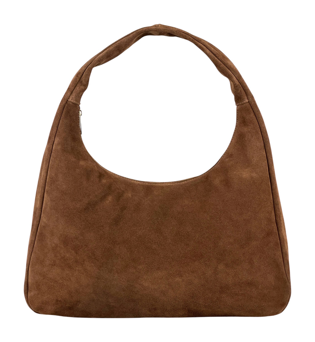 HE870 Brown Suede Hobo Bag