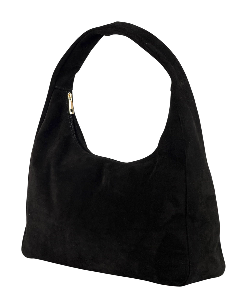 HE872 Black Suede Hobo Bag