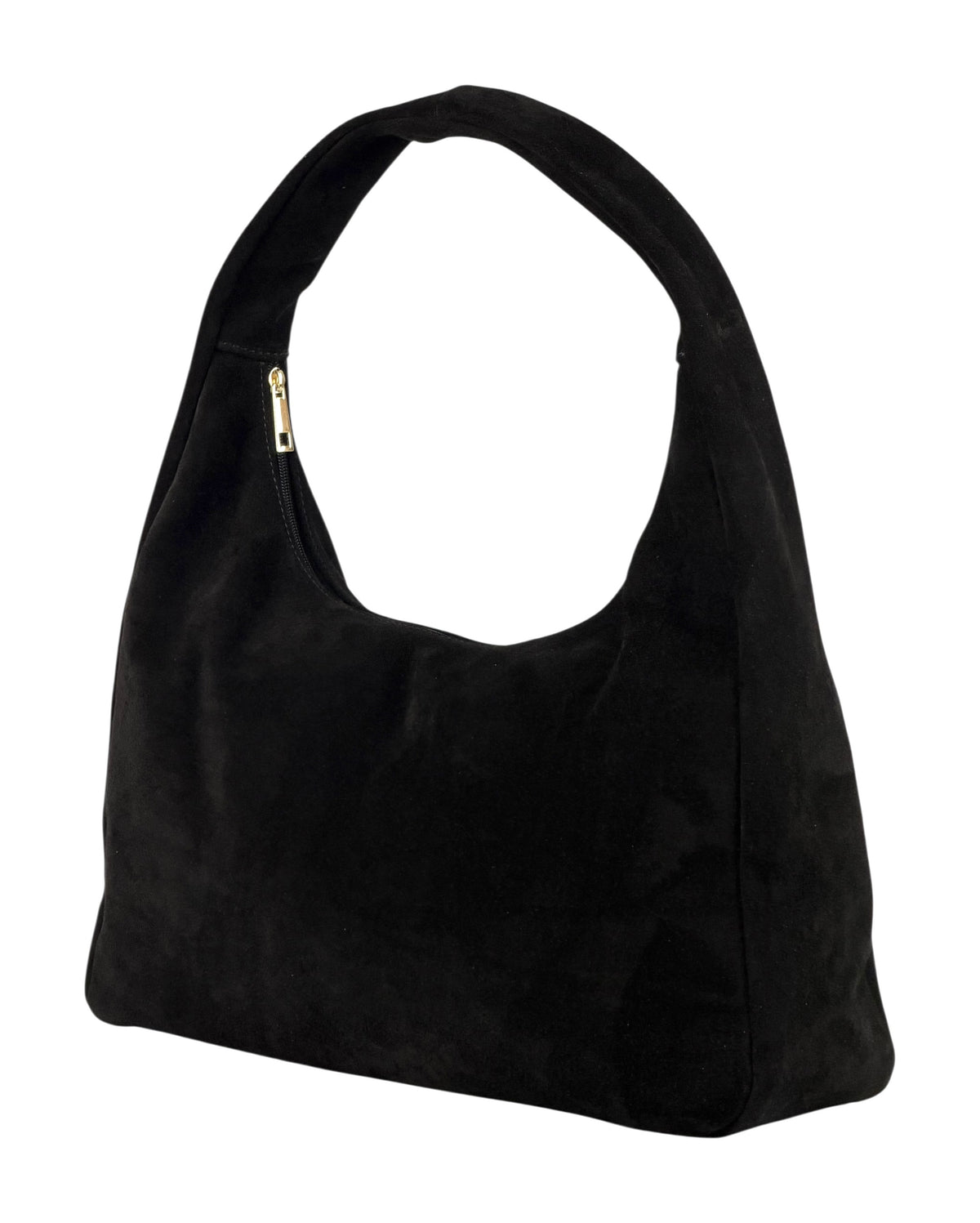 HE872 Black Suede Hobo Bag