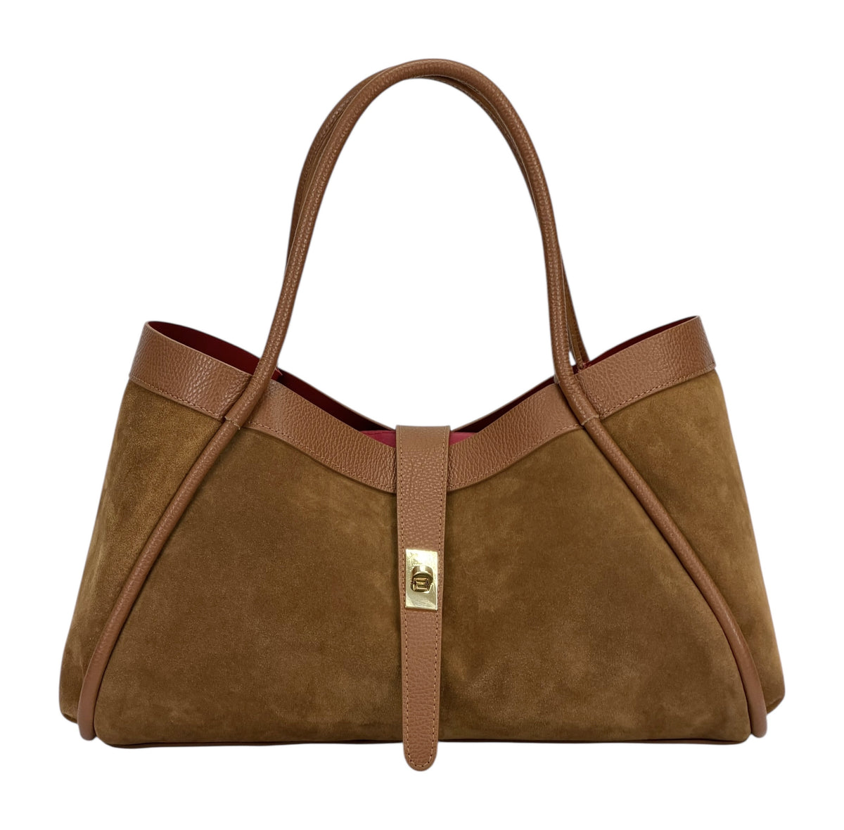 HE891 Dark Tan Suede Tote Bag