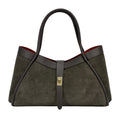 HE893 Dark Brown Suede Tote Bag