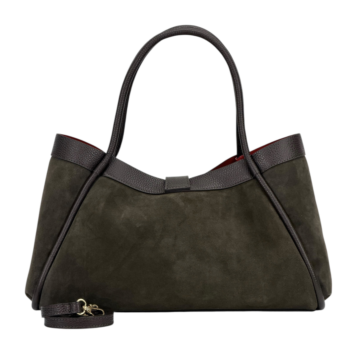 HE893 Dark Brown Suede Tote Bag