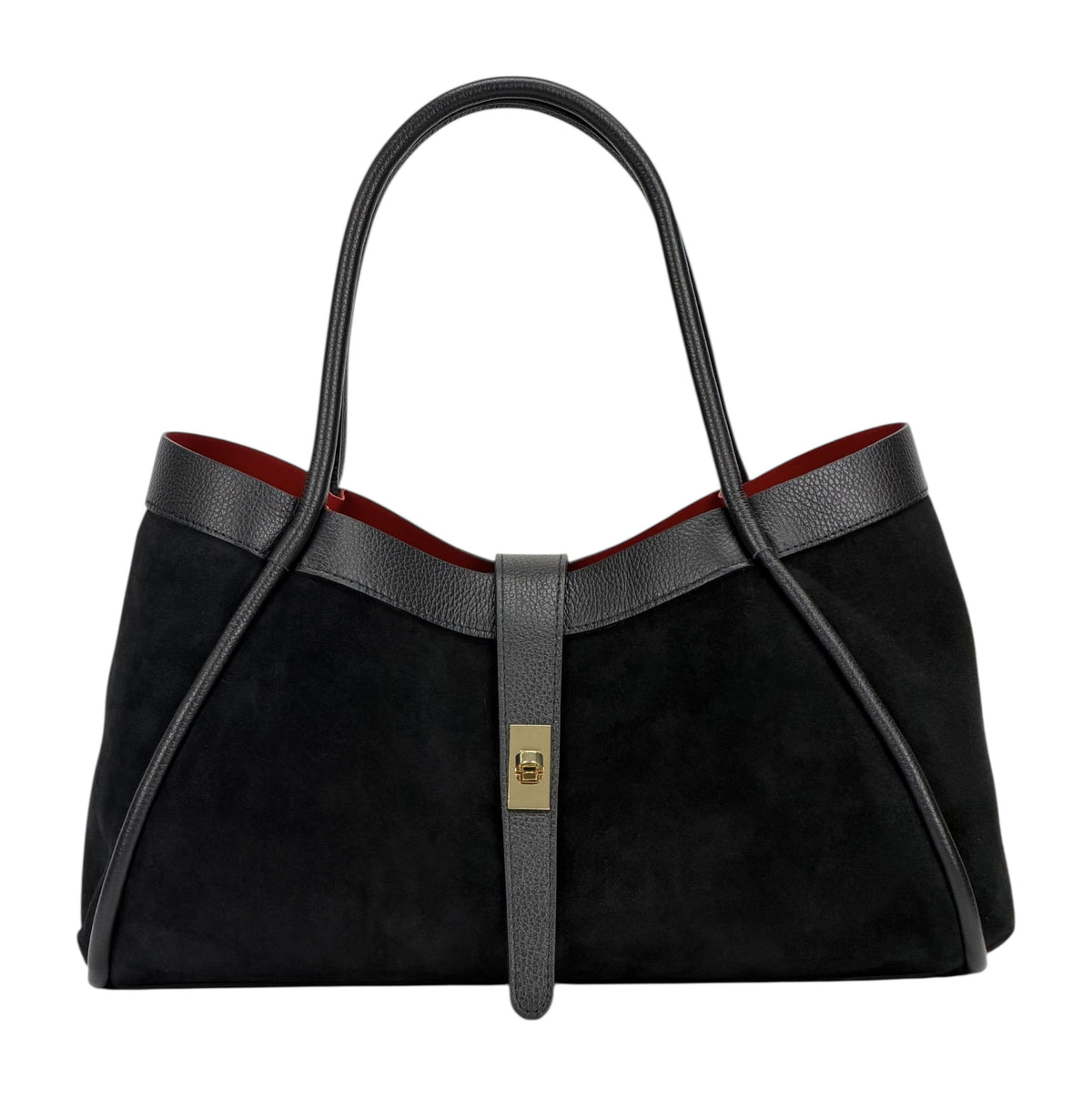 HE894 Black Suede Tote Bag