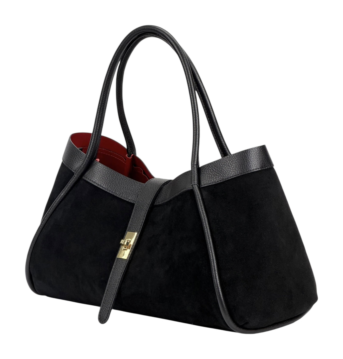 HE894 Black Suede Tote Bag