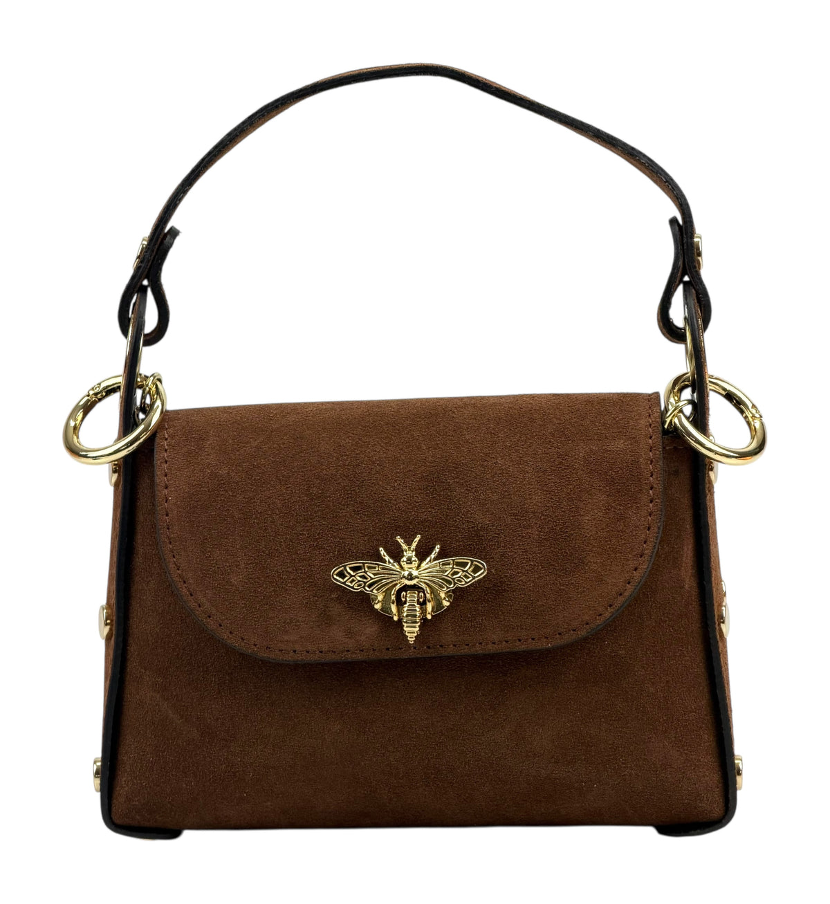 HE900 Brown Mini Suede Top Handle Bag