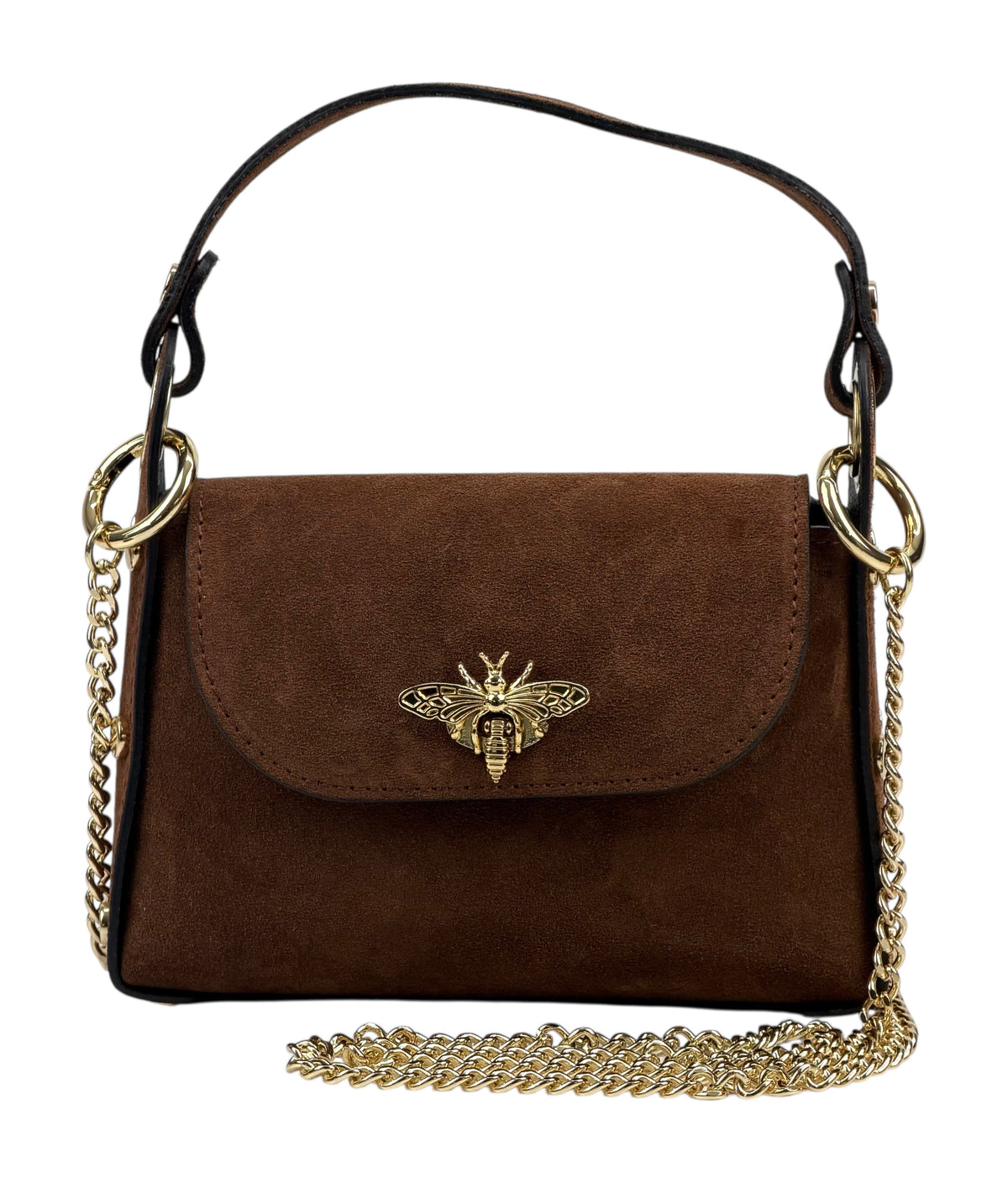 HE900 Brown Mini Suede Top Handle Bag