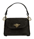 HE901 Dark Brown Mini Suede Top Handle Bag