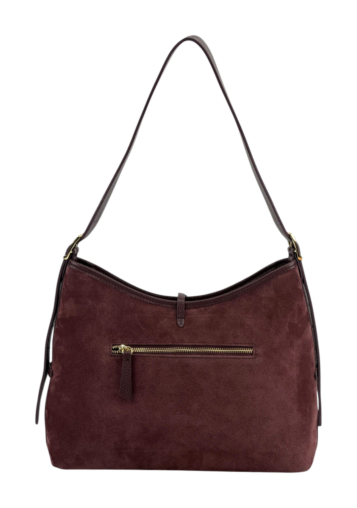HE903 Burgundy Slouchy Suede Hobo Bag
