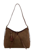 HE904 Brown Slouchy Suede Hobo Bag
