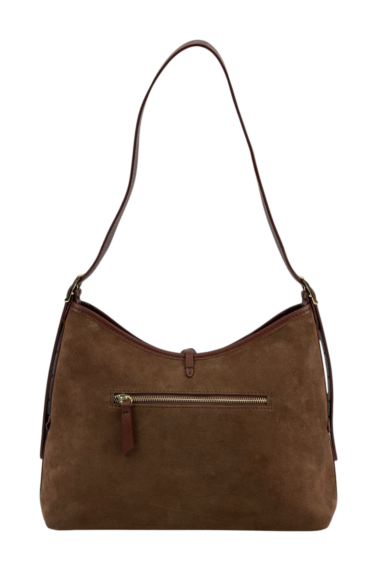 HE904 Brown Slouchy Suede Hobo Bag