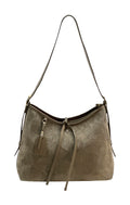 HE905 Dark Taupe Slouchy Suede Hobo Bag
