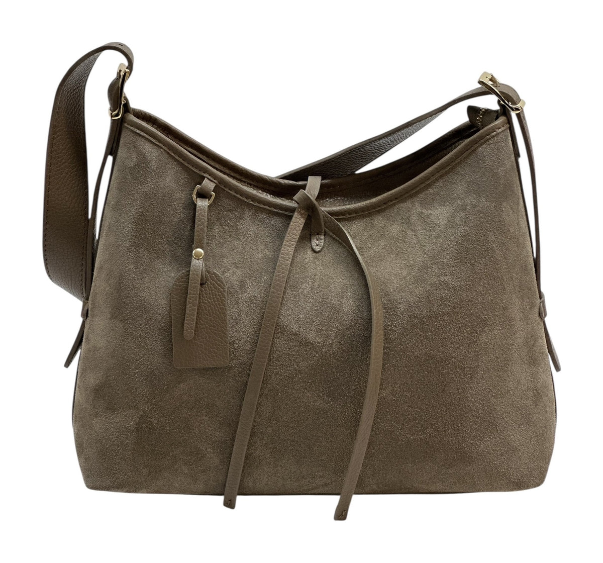 HE905 Dark Taupe Slouchy Suede Hobo Bag