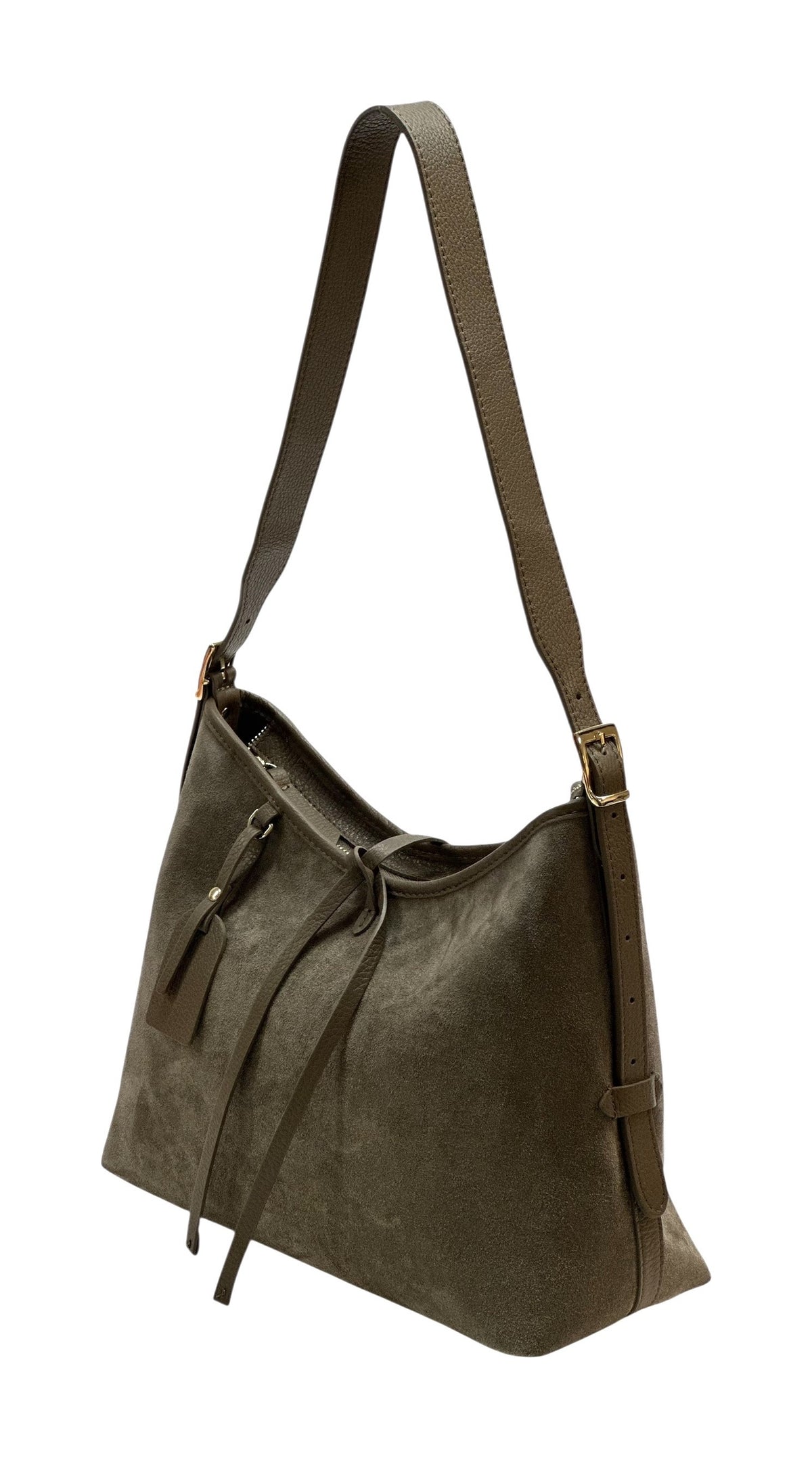 HE905 Dark Taupe Slouchy Suede Hobo Bag