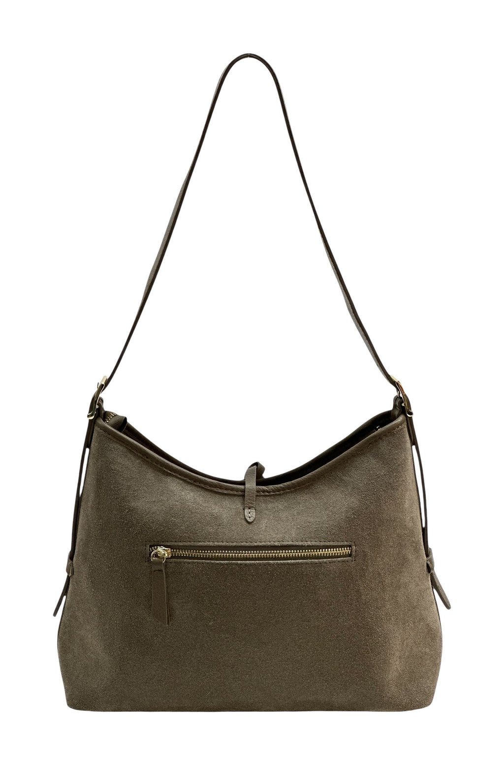 HE905 Dark Taupe Slouchy Suede Hobo Bag