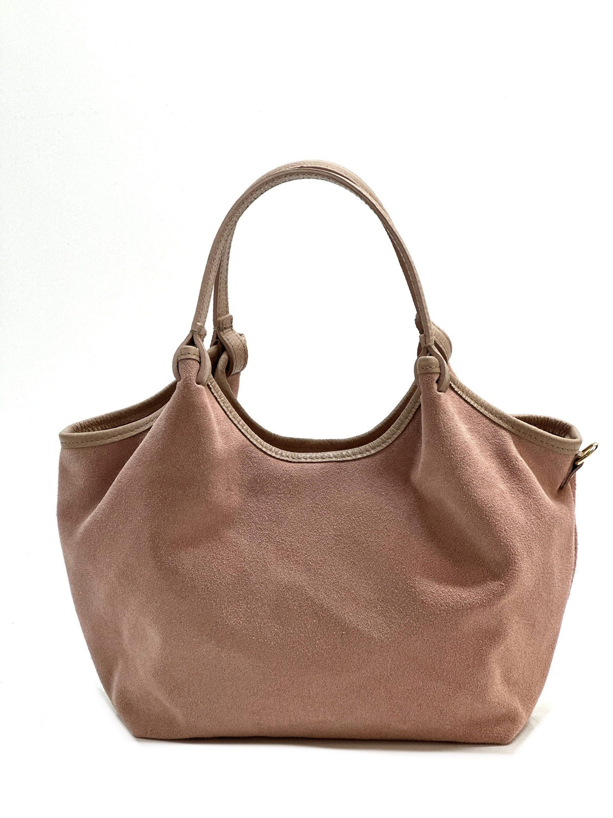 HE911 Powder Pink Slouchy Suede Tote Bag