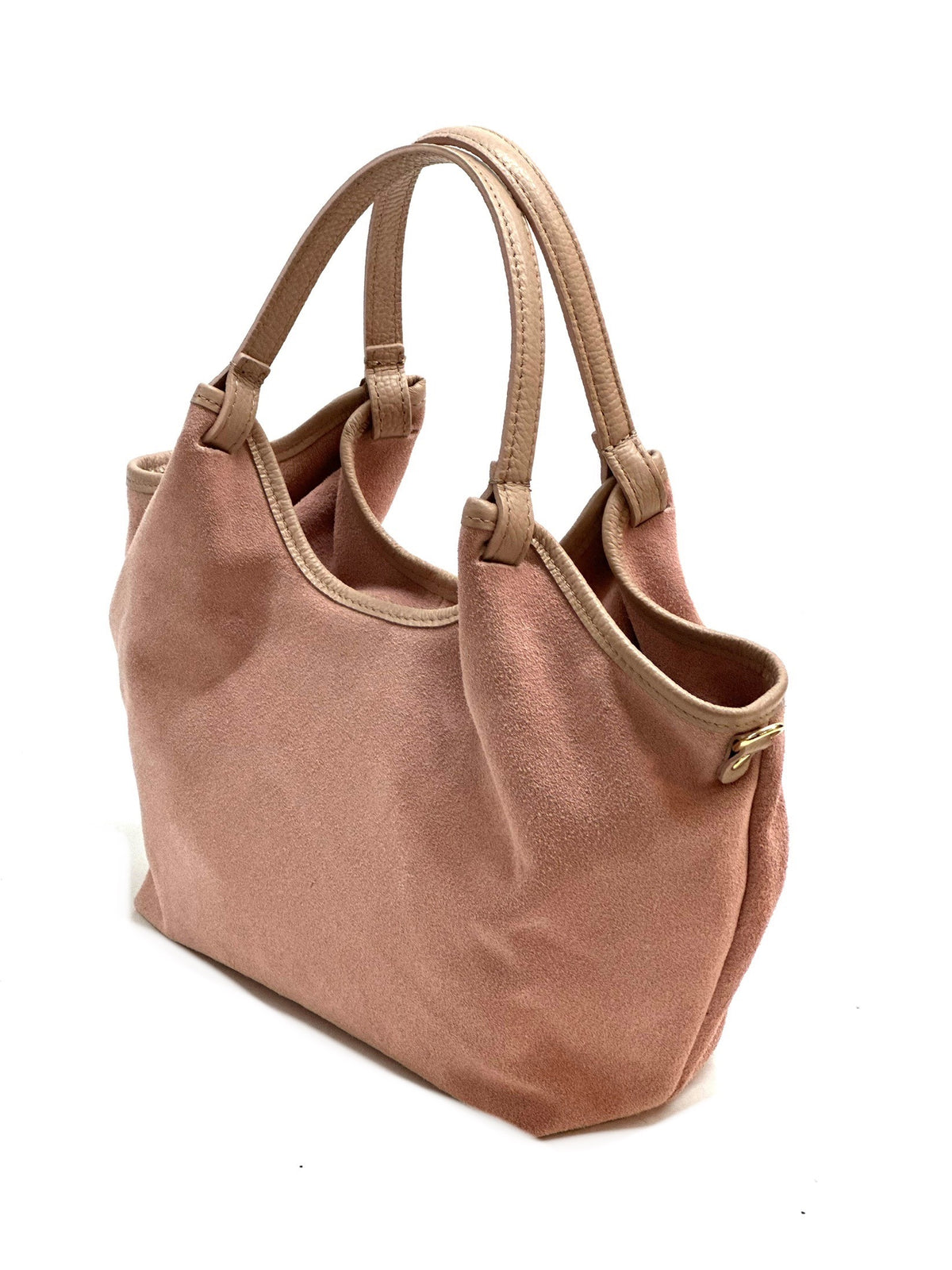 HE911 Powder Pink Slouchy Suede Tote Bag