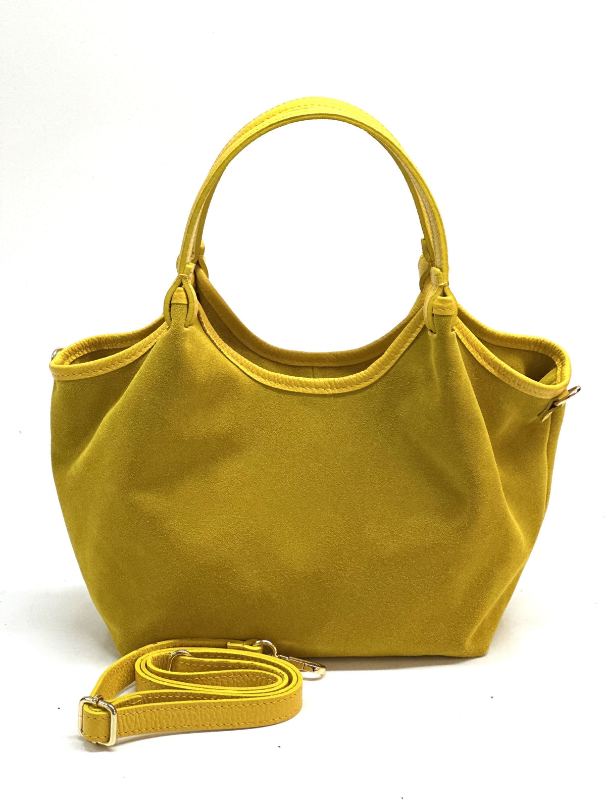 HE912 Yellow Slouchy Suede Tote Bag