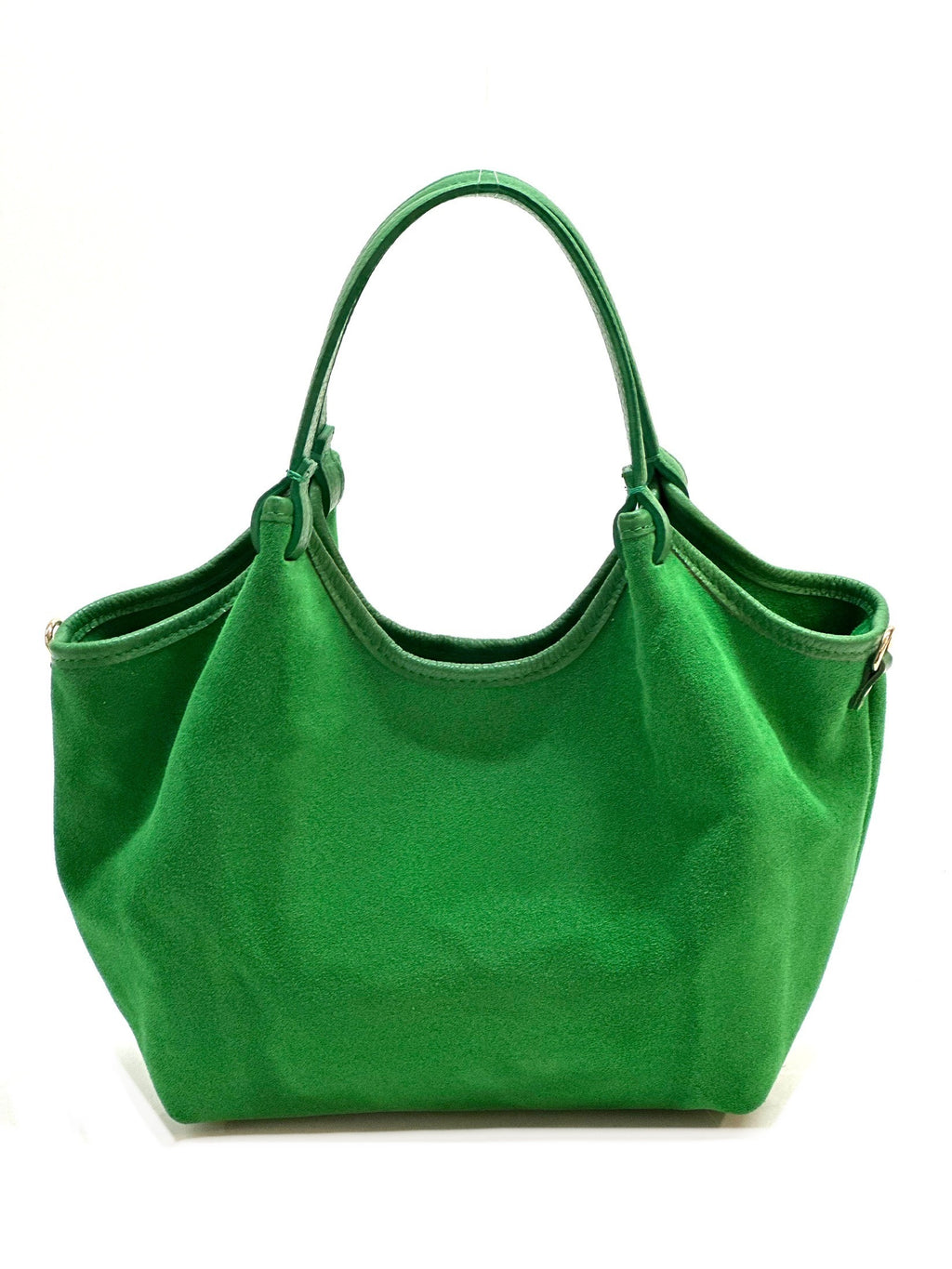 HE914 Apple Green Slouchy Suede Tote Bag