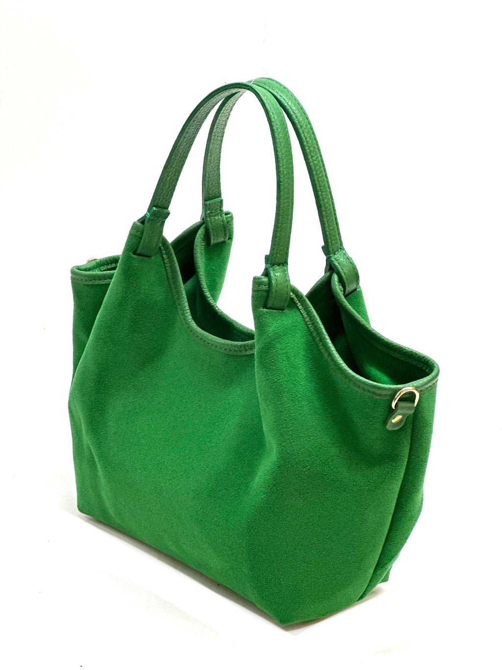 HE914 Apple Green Slouchy Suede Tote Bag
